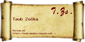 Taub Zsóka névjegykártya